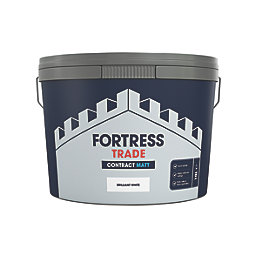 Fortress Trade Contract Matt Brilliant White Emulsion Paint 10Ltr