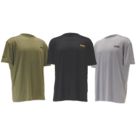 DEWALT Performance Short Sleeve T-Shirt Black/Gunsmoke/Grey X Large 48" Chest 3 Pack