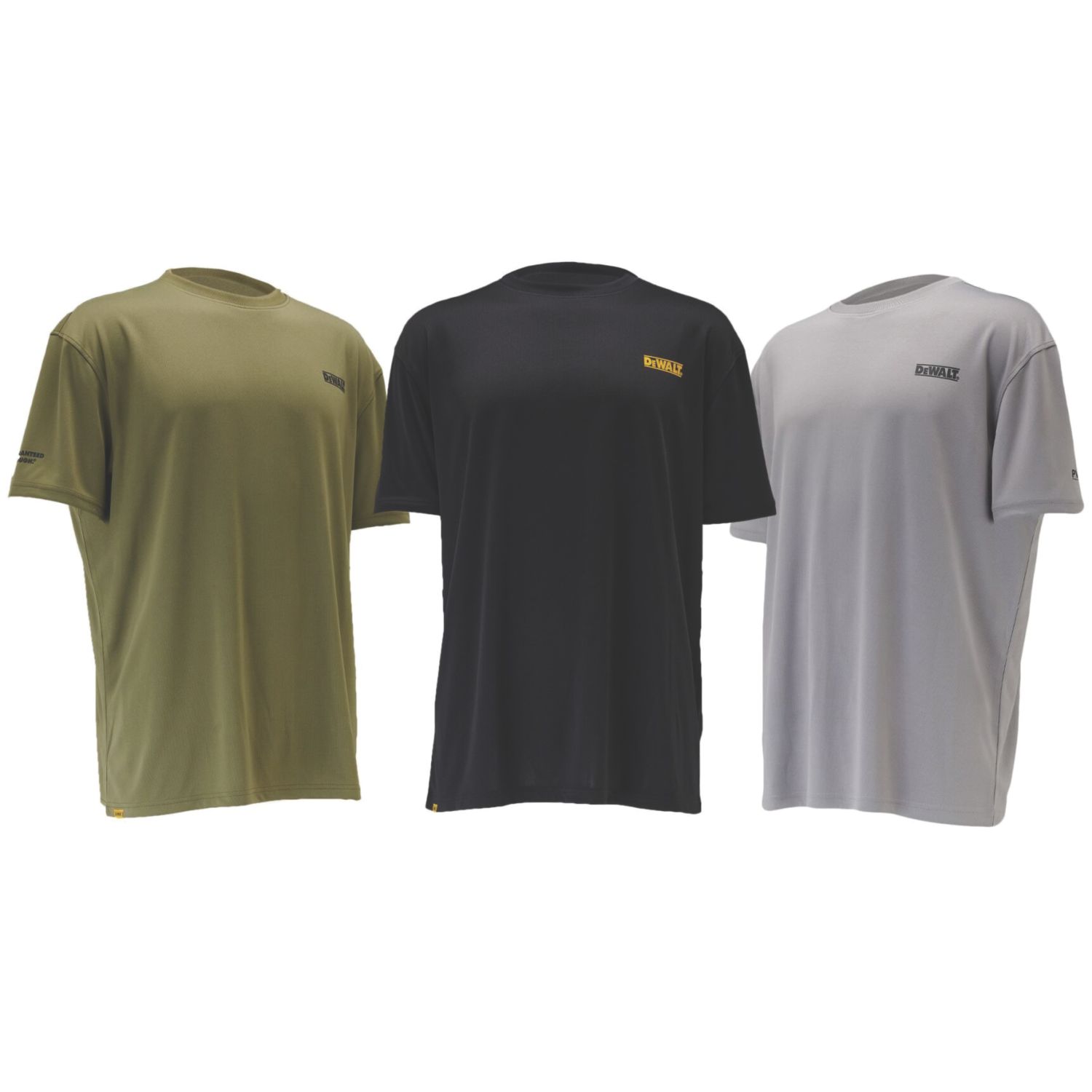 DEWALT Performance Short Sleeve T-Shirt Black/Gunsmoke/Grey X Large 48" Chest 3 Pack (150JN)
