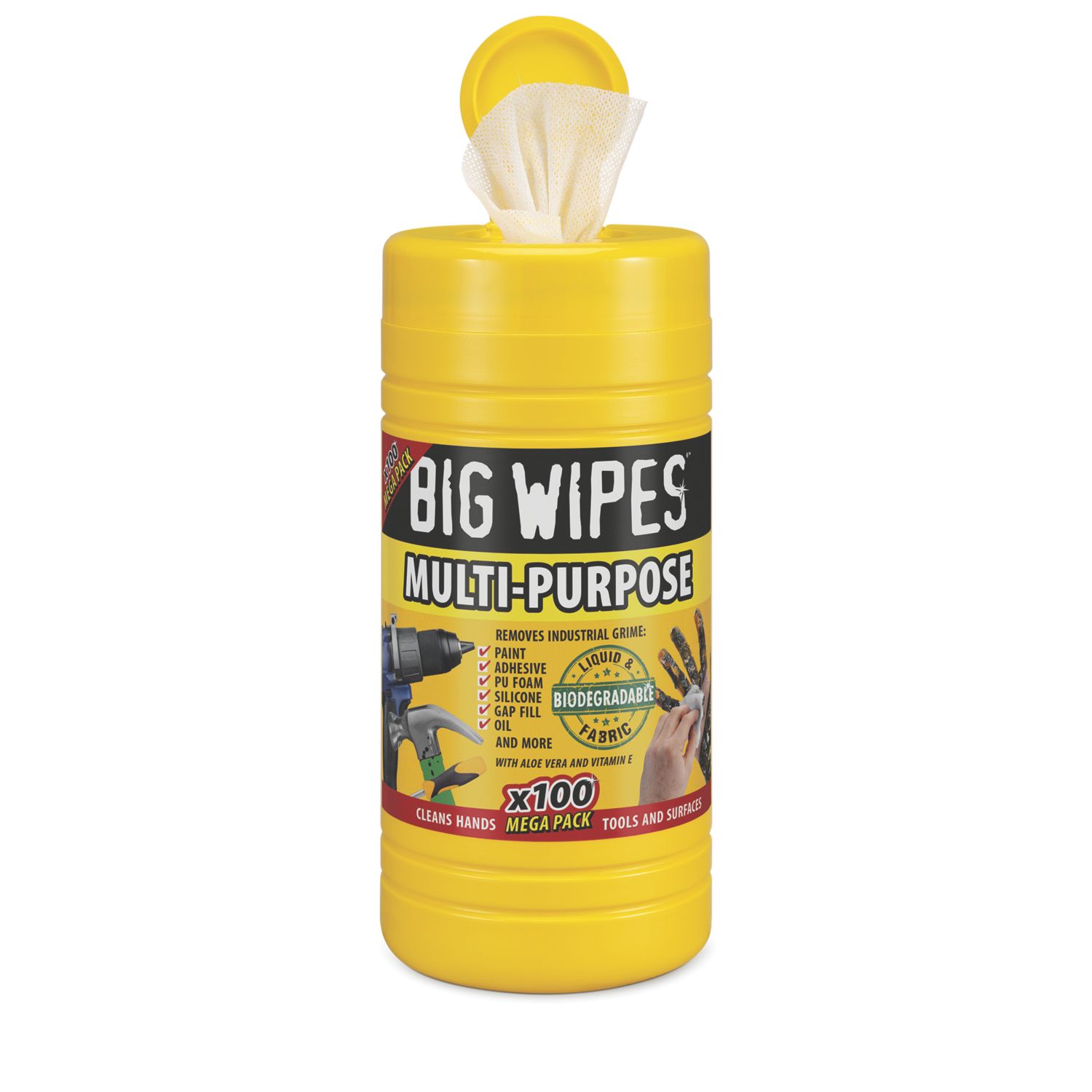 Big Wipes Multi-Purpose Bio Wipes White 100 Pack (150KC)