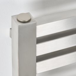 Time 785mm x 550mm 1289BTU Silver Flat Designer Towel Radiator