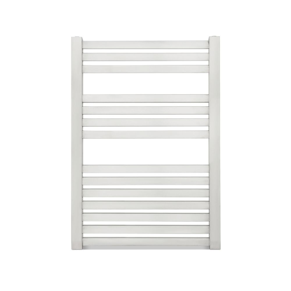 Time 785mm x 550mm 1289BTU Silver Flat Designer Towel Radiator - Screwfix