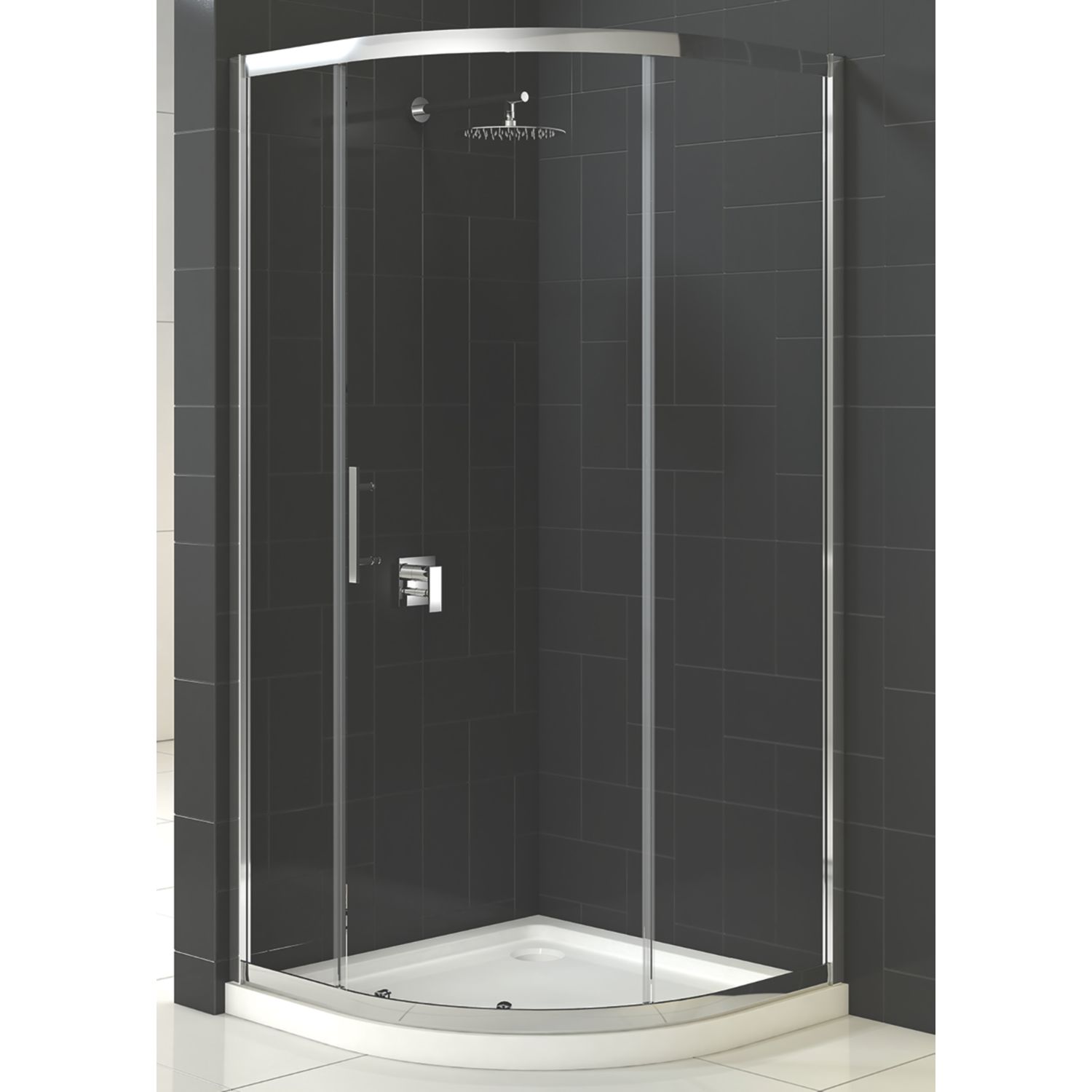 Triton Fast Fix Framed Quadrant 1-Door Shower Enclosure Chrome 900mm x 900mm x 1900mm (150KT)