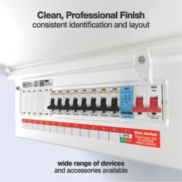British General  16-Module 13-Way Part-Populated High Integrity Main Switch Consumer Unit with SPD