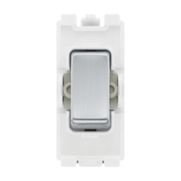British General Nexus 20A Grid SP Control Switch Brushed Steel