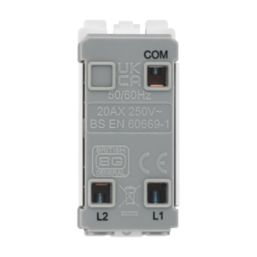 British General Nexus 20A Grid SP Control Switch Brushed Steel