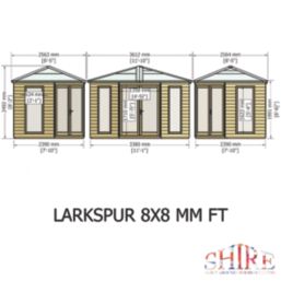 Shire Larkspur 8' x 8' (Nominal) Hip Shiplap T&G Timber Summerhouse
