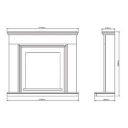 Be Modern Stanton Electric Fireplace White 1170mm x 330mm x 1058mm