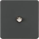 Knightsbridge  1-Gang F-Type Satellite Socket Anthracite