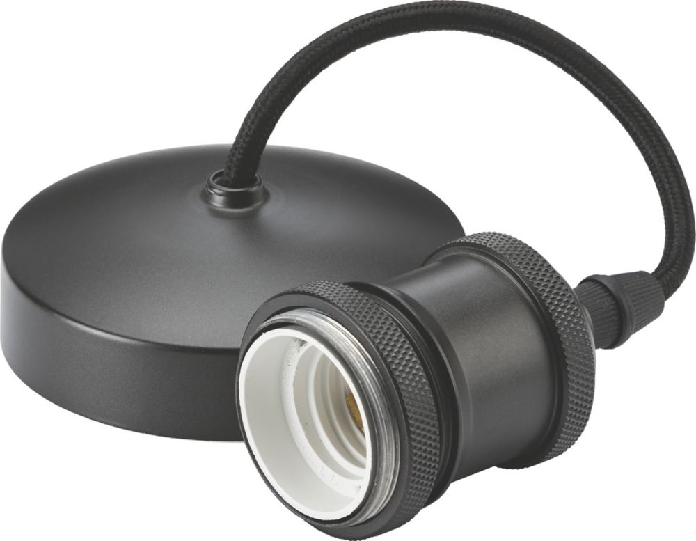 Knightsbridge Vintage 6" Pendant Set Light Fitting E27 Smoked Bronze 3 1/2" Screwfix