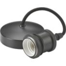 Knightsbridge Vintage 6" Pendant Set Light Fitting E27 Smoked Bronze 3 1/2"