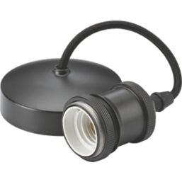 Knightsbridge Vintage 6" Pendant Set Light Fitting E27 Smoked Bronze 3 1/2"