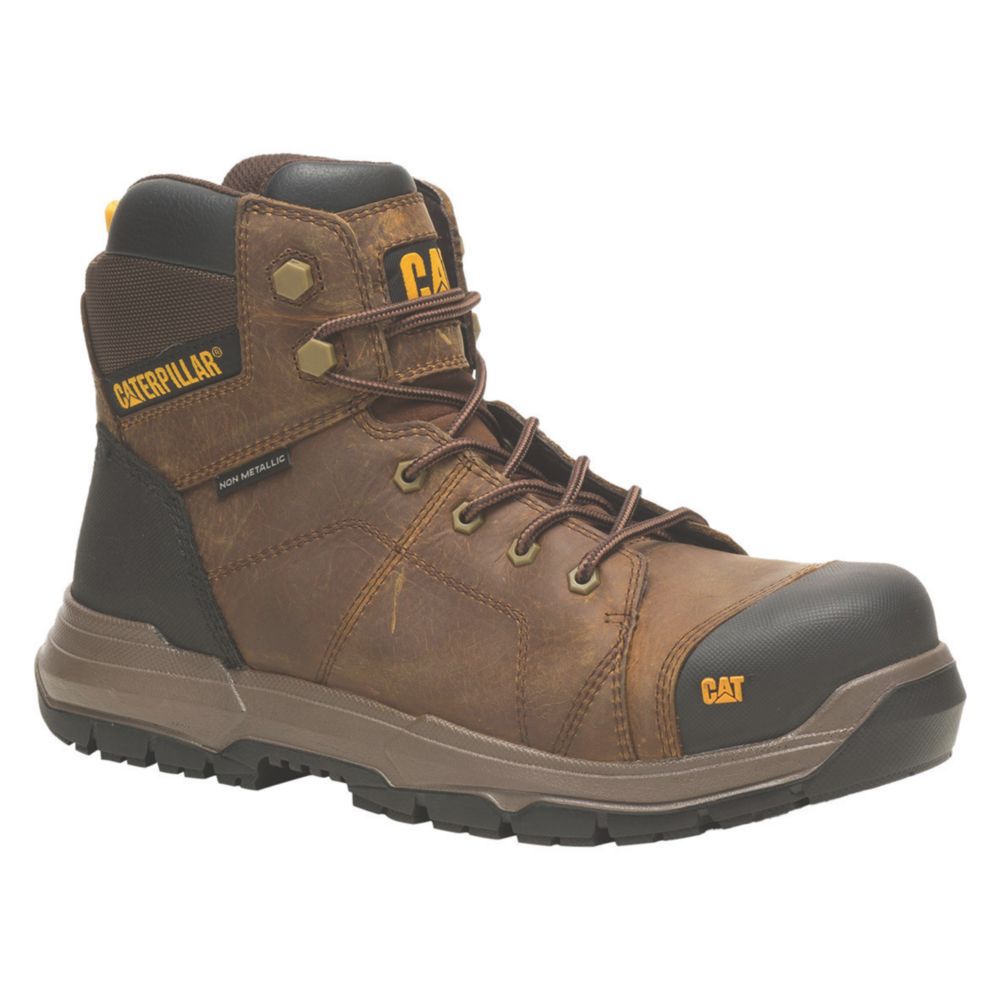 CAT Crossrail 2 0 Size 13 Brown Waterproof Safety Boots Screwfix