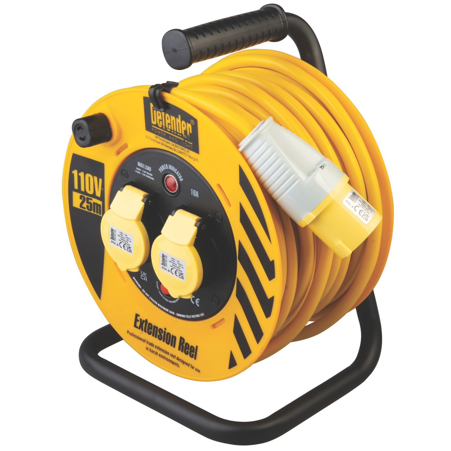 Defender E86450 16A 2-Gang 25m Cable Reel 110V (150XX)