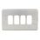 Hager Sollysta WRGP4BS 4-Module Grid Faceplate Brushed Steel