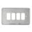 Hager Sollysta WRGP4BS 4-Module Grid Faceplate Brushed Steel