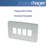 Hager Sollysta WRGP4BS 4-Module Grid Faceplate Brushed Steel