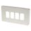Hager Sollysta WRGP4BS 4-Module Grid Faceplate Brushed Steel