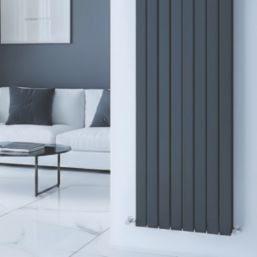 Reina Harley Double 1800mm x 350mm 3467BTU Anthracite Vertical Designer Radiator