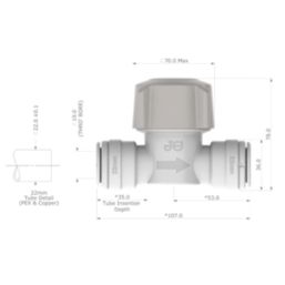JG Speedfit 22STV/2 Stop Valve 22mm
