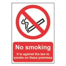 Essentials "No Smoking It Is Against The Law To Smoke On These Premises" Sign 297mm x 210mm