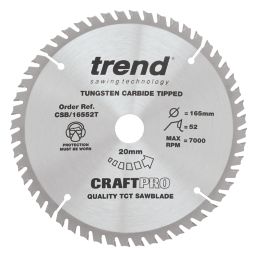 Trend  Wood TCT Circular Saw Blades 165mm x 20mm 24 / 40 / 52T 3 Pack