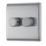 Refurb British General Nexus Metal 2-Gang 2-Way LED Dimmer Switch  Brushed Steel