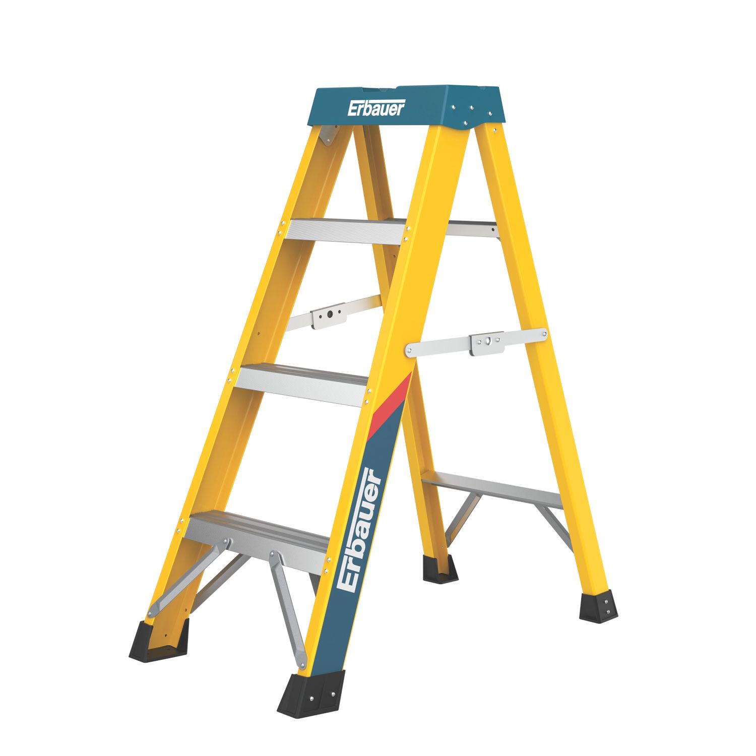 Erbauer Fibreglass 1.07m 4 Step Swingback A Frame Step Ladder (151RA)