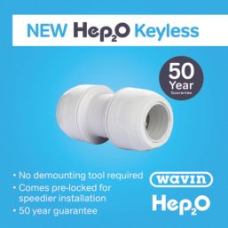 Hep2O  Plastic Push-Fit Equal Keyless Coupler 22mm 10 Pack
