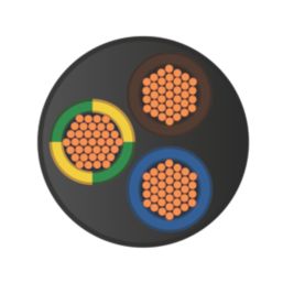 Time 2183Y Black 3-Core 0.5mm² Flexible Cable 10m Coil