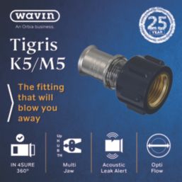 Wavin Tigris K5 Multi-Layer Composite Press-Fit Adapting Female Coupler 0.5" x 16mm 10 Pack