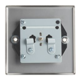 Contactum iConic 1-Gang Female Coaxial TV Socket Brushed Steel with Black Inserts