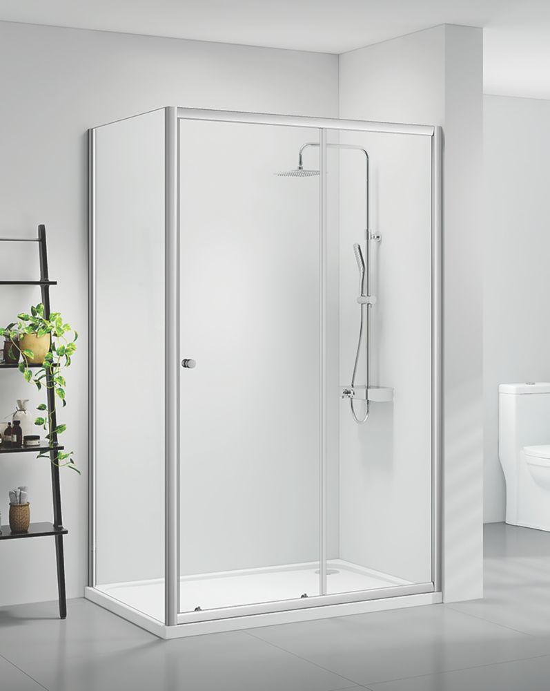 Triton Neo Six  Framed Rectangular Sliding Door Shower Enclosure  Chrome  1000mm x 760mm x 1850mm