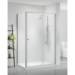 Triton Neo Six  Framed Rectangular Sliding Door Shower Enclosure  Chrome  1000mm x 760mm x 1850mm