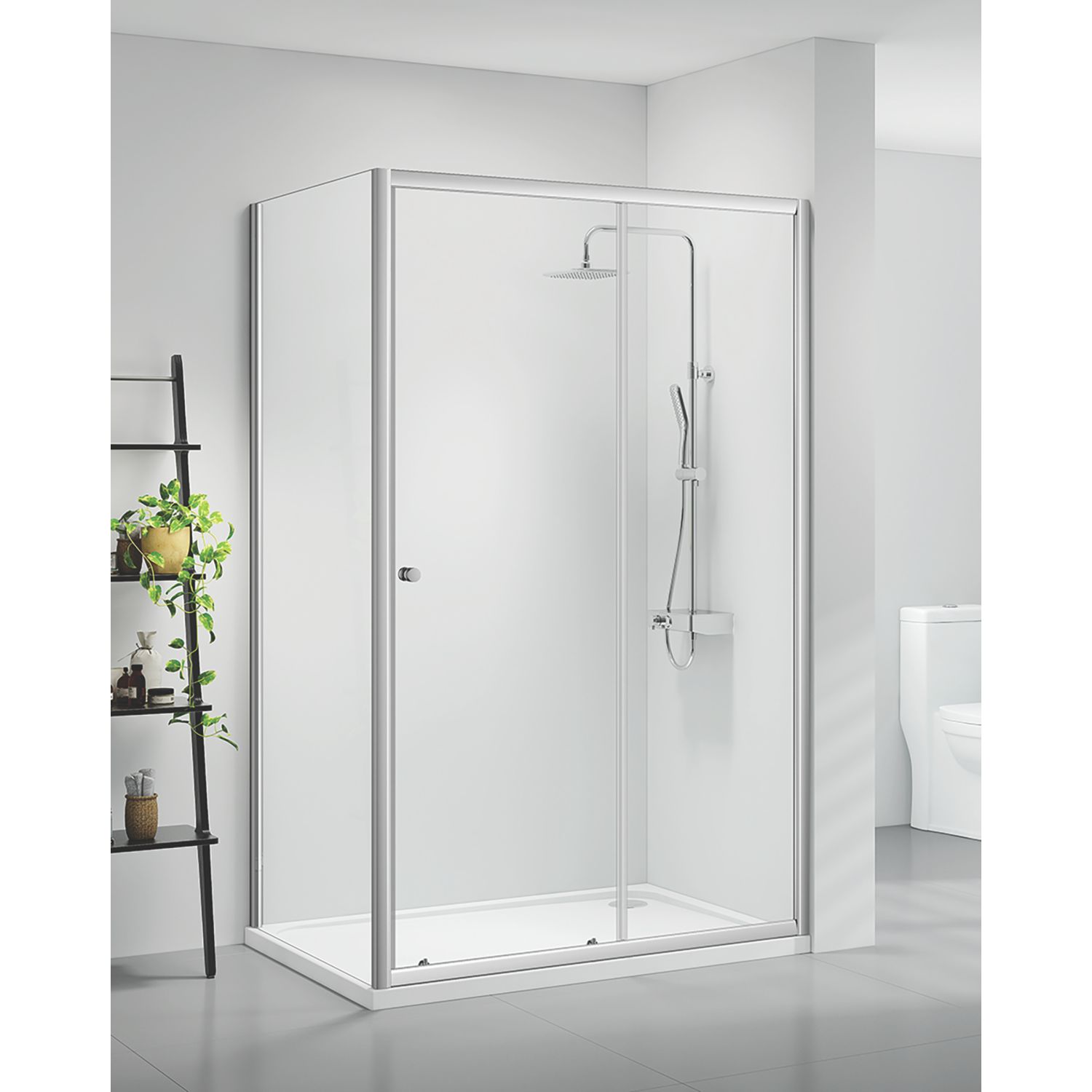 Triton Neo Six Framed Rectangular Sliding Door Shower Enclosure Chrome 1000mm x 760mm x 1850mm (151TK)