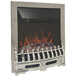 Be Modern Bayden Chrome Remote Control Easy to Install Electric Inset Fire 483mm x 196mm x 593mm