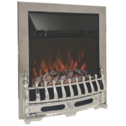 Be Modern Bayden Chrome Remote Control Easy to Install Electric Inset Fire 483mm x 196mm x 593mm
