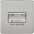 Knightsbridge SF1100BC 10AX 1-Gang TP Fan Isolator Switch Brushed Chrome