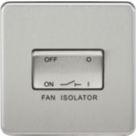 Knightsbridge  10AX 1-Gang TP Fan Isolator Switch Brushed Chrome
