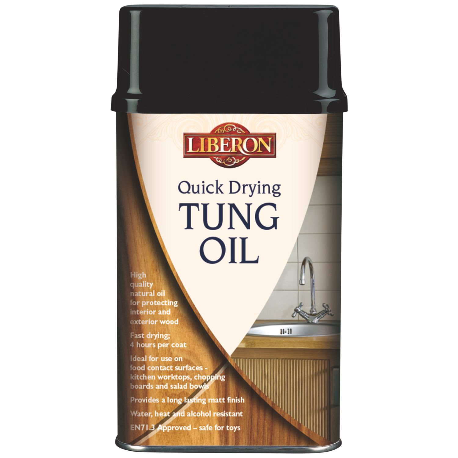 Liberon 500ml Clear Matt Solvent-Based Interior Wood Tung Oil (1520F)