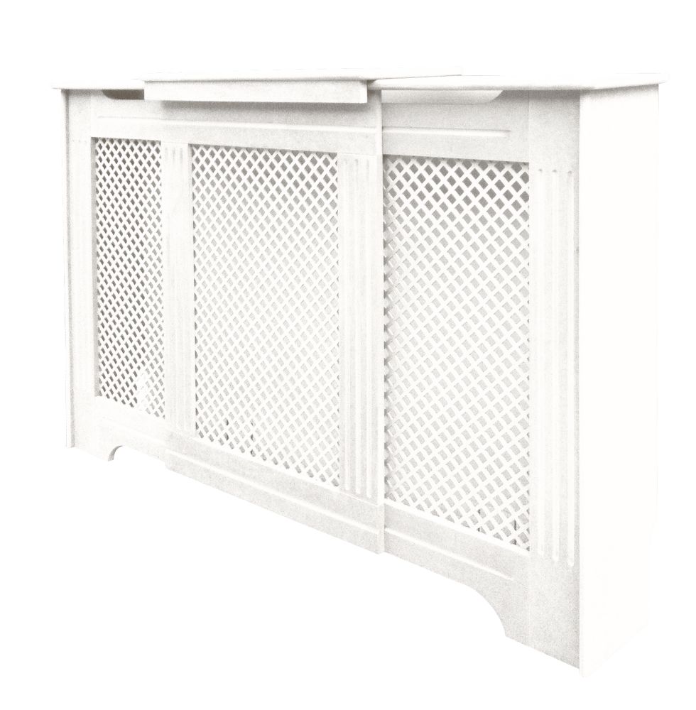 Victorian Adjustable Radiator Cabinet White 970 1420 X 235 X 936mm