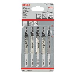 Bosch  T101BR Wood Jigsaw Blades 100mm 5 Pack