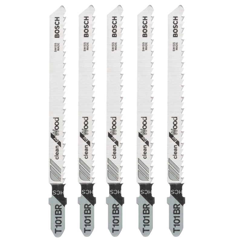 Bosch T101BR Wood Jigsaw Blades 100mm 5 Pack