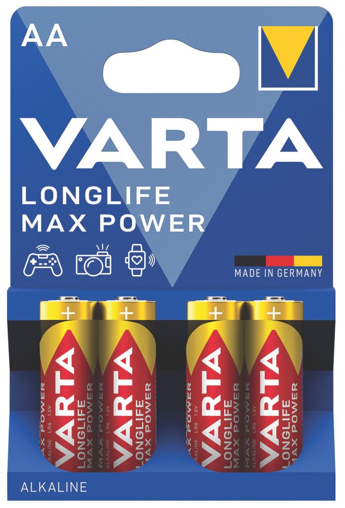 Varta Longlife Max Power AA Batteries 4 Pack Screwfix