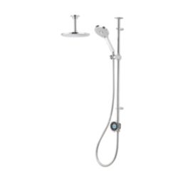 Aqualisa Optic Q HP/Combi Ceiling-Fed Chrome Thermostatic Dual Outlet Exposed Smart Shower with Ceiling-Fixed Head