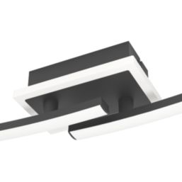 Eglo Lungolago LED Square Ceiling Light Black 12W 1450lm