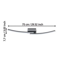 Eglo Lungolago LED Square Ceiling Light Black 12W 1450lm