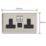 Varilight  13A 2-Gang SP Switched Socket + 3A 45W 2-Outlet Type C USB Charger Satin Chrome with Black Inserts