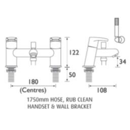 Bristan Orta Chrome-Plated 125mm Deck Mounted Dual Control Manual Shower Mixer Tap