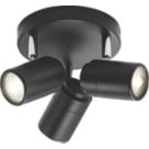 Knightsbridge  Round 3-Light Triple GU10 Ceiling Spotlight Matt Black